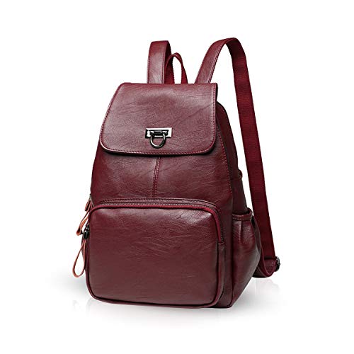 NICOLE & DORIS Damen Lederrucksack Lässiger Damenrucksack für Damen Rucksackbeutel für Damen Weinrot NICOLE & DORIS Damen Lederrucksack Lässiger Damenrucksack für Damen Rucksackbeutel für Damen Weinrot von NICOLE & DORIS