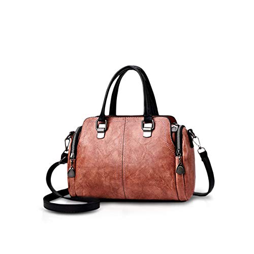 NICOLE&DORIS Damen Mode Taschen mit hohem Tragegriff Retro Handtaschen Schultertasche Umhängetasche Tragetaschen für Frauen Rosa von NICOLE & DORIS