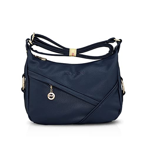 NICOLE & DORIS Damen Schultertasche Weiche Leder Frauen Umhängetasche Handtasche Damen Crossbody Messenger Tasche mit Reißverschluss Dunkelblau NICOLE & DORIS Damen Schultertasche Weiche Leder Frauen Umhängetasche Handtasche Damen Crossbody Messenger Tasche mit Reißverschluss Dunkelblau von NICOLE & DORIS