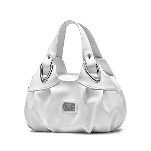 NICOLE & DORIS Damen Schultertaschen Elegant Handtaschen Damen Taschen Frauen Umhängetasche Shopper Taschen PU Leder Weiche Tote Bag für Büro Einkauf Reise Weiß NICOLE & DORIS Damen Schultertaschen Elegant Handtaschen Damen Taschen Frauen Umhängetasche Shopper Taschen PU Leder Weiche Tote Bag für Büro Einkauf Reise Weiß von NICOLE & DORIS