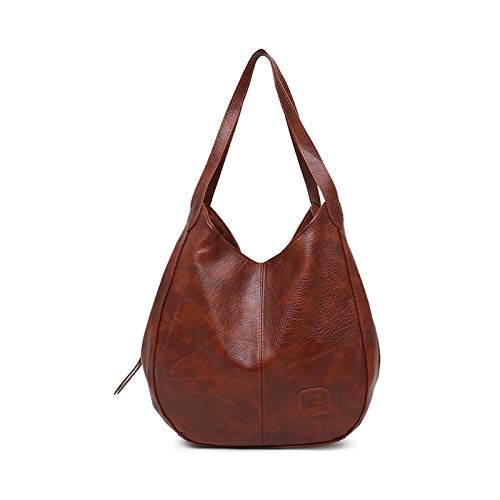 NICOLE & DORIS Damen Tasche Mode Handtasche Weiches Leder Henkeltasche Retro Shopper Casual Umhängetasche Frauen Designer Schultertasche Braun NICOLE & DORIS Damen Tasche Mode Handtasche Weiches Leder Henkeltasche Retro Shopper Casual Umhängetasche Frauen Designer Schultertasche Braun von NICOLE & DORIS