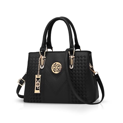 NICOLE & DORIS Elegant Taschen Stillvoll Damen Handtaschen Umhängetasche Shopper Frauen Schultertaschen Henkeltaschen PU Leder Tasche mit Anhänger Geschenke Schwarz NICOLE & DORIS Elegant Taschen Stillvoll Damen Handtaschen Umhängetasche Shopper Frauen Schultertaschen Henkeltaschen PU Leder Tasche mit Anhänger Geschenke Schwarz von NICOLE & DORIS