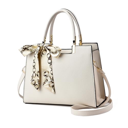 NICOLE & DORIS Elegante Handtaschen Damen Shopper Schultertasche Tote Handtasche PU Leder Mittelgroß Tasche mit Griff Frauen Umhängetasche mit DREI Fächern Beige NICOLE & DORIS Elegante Handtaschen Damen Shopper Schultertasche Tote Handtasche PU Leder Mittelgroß Tasche mit Griff Frauen Umhängetasche mit DREI Fächern Beige von NICOLE & DORIS