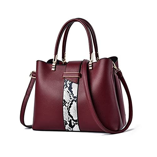NICOLE & DORIS Frauen Tasche Designer Damen Handtasche Stilvolle Schultertasche Henkeltasche Mittelgroß Tote Bag Schlangenmuster PU Leder Umhängetasche Rotwein NICOLE & DORIS Frauen Tasche Designer Damen Handtasche Stilvolle Schultertasche Henkeltasche Mittelgroß Tote Bag Schlangenmuster PU Leder Umhängetasche Rotwein von NICOLE & DORIS
