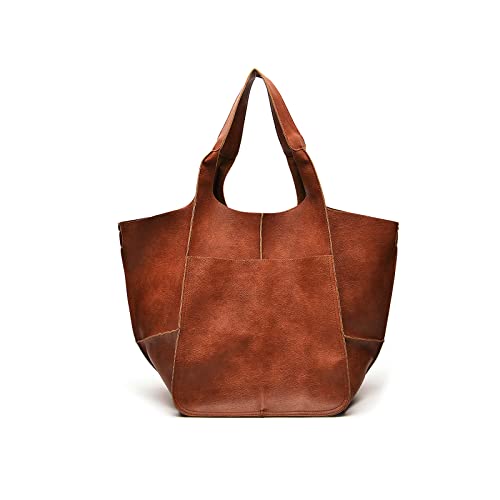 NICOLE & DORIS Frauen Tasche Groß Schultertasche Shopper Weiche Ledertasche Leichte Tote Tasche Hobo Handtasche Gross Umhängetasche Faltbare Tragetasche Braun NICOLE & DORIS Frauen Tasche Groß Schultertasche Shopper Weiche Ledertasche Leichte Tote Tasche Hobo Handtasche Gross Umhängetasche Faltbare Tragetasche Braun von NICOLE & DORIS