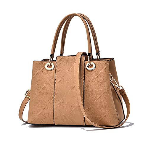 NICOLE & DORIS Frauen Umhängetasche Designer Handtaschen Damen PU Leder Top Griff Tasche Stilvolle Schultertasche Elegante Tasche für Büro Taschen Fächer Mittel Khaki NICOLE & DORIS Frauen Umhängetasche Designer Handtaschen Damen PU Leder Top Griff Tasche Stilvolle Schultertasche Elegante Tasche für Büro Taschen Fächer Mittel Khaki von NICOLE & DORIS