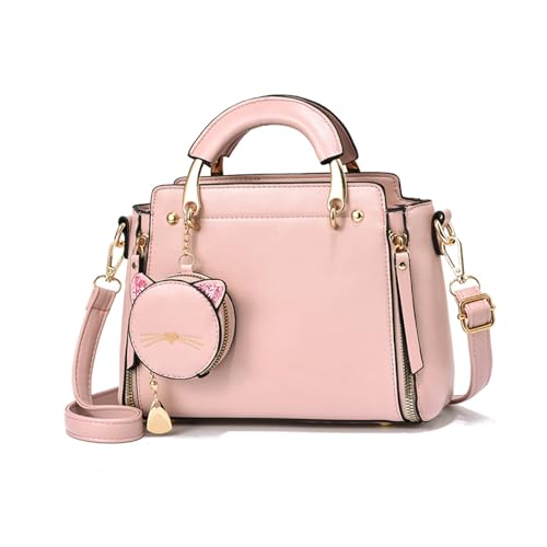 NICOLE & DORIS Frauen Umhängetasche Klein Tasche Mode Handtaschen Damen Kuriertaschen Handytasche Mädchen Crossbody Schultertaschen mit Geldbörse Rosa von NICOLE & DORIS