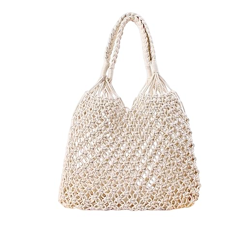 NICOLE & DORIS Groß Strandtasche Damen Stroh Shopper Handtasche Leichte Mesh Strandtasche Sommer Taschen Gewebt Einkaufstasche Tote Bag Strand Schultertasche Weiß NICOLE & DORIS Groß Strandtasche Damen Stroh Shopper Handtasche Leichte Mesh Strandtasche Sommer Taschen Gewebt Einkaufstasche Tote Bag Strand Schultertasche Weiß von NICOLE & DORIS