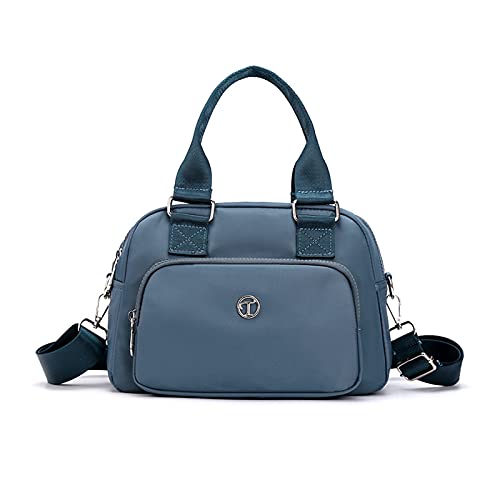 NICOLE & DORIS Handtasche Messenger Bag Damen Casual Schultertasche Nylon Wasserdicht Leichte Umhängetasche Multi-Tasche Handtasche Reise Hellblau von NICOLE & DORIS