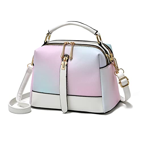 NICOLE & DORIS Handtasche für Damen klein Umhängetasche Modern Schultertaschen PU Leder Mehrfarbige Henkeltasche Mädchen Messenger Bag Satchel Crossbody Bag Handytaschen Weiß NICOLE & DORIS Handtasche für Damen klein Umhängetasche Modern Schultertaschen PU Leder Mehrfarbige Henkeltasche Mädchen Messenger Bag Satchel Crossbody Bag Handytaschen Weiß von NICOLE & DORIS