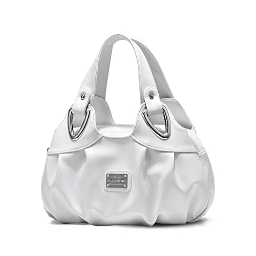 NICOLE & DORIS Handtaschen Damen Designer Tasche Elegante Groß Handtasche Modern Shopper Tote Bag Damentasche mit Blumenmuster Weiß von NICOLE & DORIS