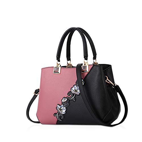 NICOLE & DORIS Handtaschen Damen modische Damenhandtaschen taschen Damen Umhängetaschen mit Blumenmuster Spleiß Farbe Rosa NICOLE & DORIS Handtaschen Damen modische Damenhandtaschen taschen Damen Umhängetaschen mit Blumenmuster Spleiß Farbe Rosa von NICOLE & DORIS