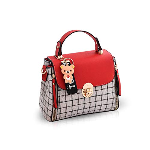 NICOLE&DORIS Handtaschen für Damen Niedliche Umhängetasche Mädchen Reißverschluss Handtasche PU Leder Schultertasche Crossbody Bag rot NICOLE&DORIS Handtaschen für Damen Niedliche Umhängetasche Mädchen Reißverschluss Handtasche PU Leder Schultertasche Crossbody Bag rot von NICOLE & DORIS