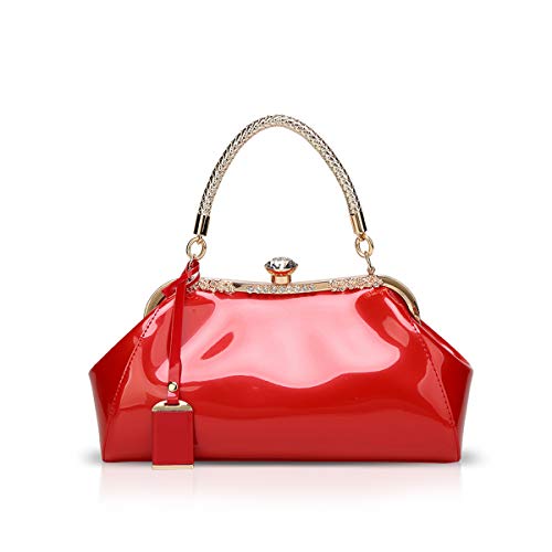 NICOLE & DORIS Handtaschen für Damen Lackleder Handtaschen Abendtasche für Party Hochzeit Schultertasche rot NICOLE & DORIS Handtaschen für Damen Lackleder Handtaschen Abendtasche für Party Hochzeit Schultertasche rot von NICOLE & DORIS