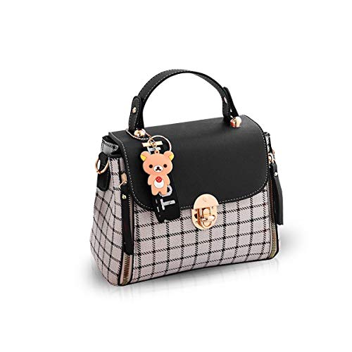 NICOLE&DORIS Handtaschen für Damen Niedliche Umhängetasche Mädchen Reißverschluss Handtasche PU Leder Schultertasche Crossbody Bag Schwarz NICOLE&DORIS Handtaschen für Damen Niedliche Umhängetasche Mädchen Reißverschluss Handtasche PU Leder Schultertasche Crossbody Bag Schwarz von NICOLE & DORIS