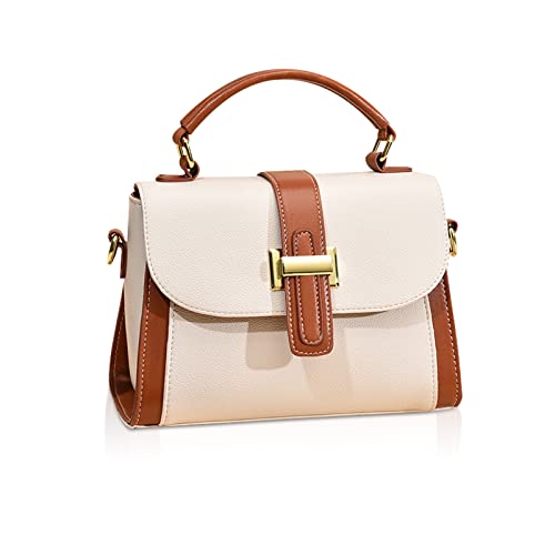 NICOLE & DORIS Kleine Handtasche Damen Mode Umhängetasche Elegant Schultertaschen PU Leder Satchel Handtasche Mehrfarbige Henkeltasche Mädchen Crossbody Bag Beige NICOLE & DORIS Kleine Handtasche Damen Mode Umhängetasche Elegant Schultertaschen PU Leder Satchel Handtasche Mehrfarbige Henkeltasche Mädchen Crossbody Bag Beige von NICOLE & DORIS