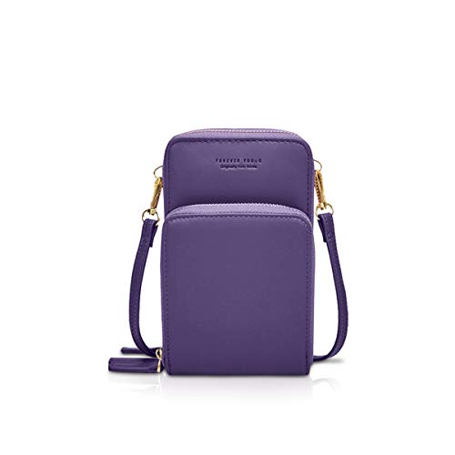 NICOLE&DORIS Damen Elegant Handytasche Kleine Umhängetasche Brieftasche Schultertasche PU Leder Mini Handtasche Vielen Fächern Handytasche mit Geldbörsen für Handy unter 6,9 Zoll Lila NICOLE&DORIS Damen Elegant Handytasche Kleine Umhängetasche Brieftasche Schultertasche PU Leder Mini Handtasche Vielen Fächern Handytasche mit Geldbörsen für Handy unter 6,9 Zoll Lila von NICOLE & DORIS