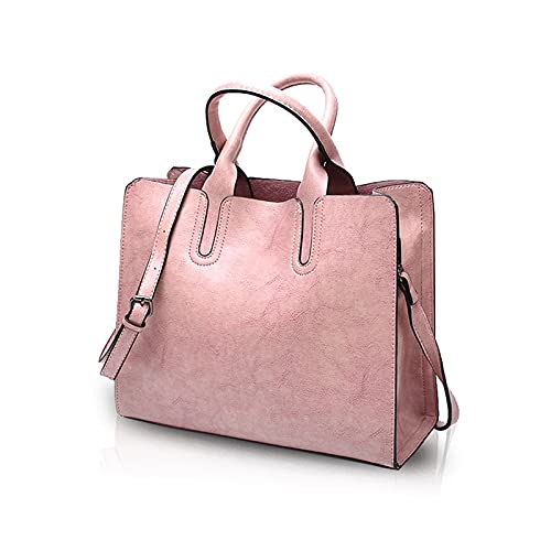 NICOLE&DORIS Mode Damen Handtaschen Umhängetasche Schultertaschen Henkeltaschen Messenger Bag Tasche Crossbody Bag Tote Wasserdicht Dauerhaft PU Rosa von NICOLE & DORIS