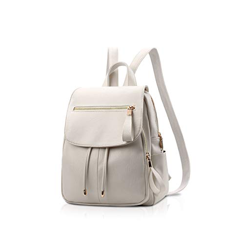NICOLE&DORIS Mode Frauen Rucksack Mini Rucksack Kunstleder Leder Damen Rucksack Umhängetasche Geldbörsen Mädchen Rucksack Weiß NICOLE&DORIS Mode Frauen Rucksack Mini Rucksack Kunstleder Leder Damen Rucksack Umhängetasche Geldbörsen Mädchen Rucksack Weiß von NICOLE & DORIS