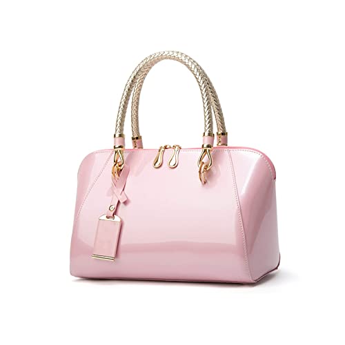 NICOLE & DORIS Mode Handtaschen Damen Lackleder Handtasche Elegant Schultertasche Frauen Umhängetasche wasserdichte Damentasche Hochzeits-Clutch Brieftasche Einkaufen Party Rosa NICOLE & DORIS Mode Handtaschen Damen Lackleder Handtasche Elegant Schultertasche Frauen Umhängetasche wasserdichte Damentasche Hochzeits-Clutch Brieftasche Einkaufen Party Rosa von NICOLE & DORIS