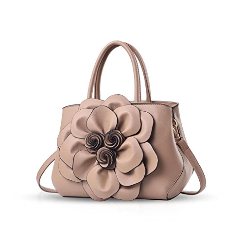 Nicole & Doris Handtaschen Damen Klein Elegante Damen Schultertaschen PU Leder Designer Umhängetasche Blumenhandtasche von NICOLE & DORIS