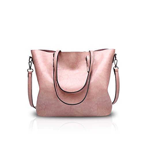 NICOLE&DORIS Neu Frau Tote Handtasche Schultertasche Crossbody Damen PU Rosa von NICOLE & DORIS