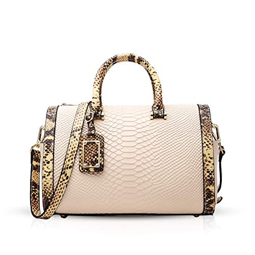 NICOLE & DORIS Neue Damen Handtaschen Vintage aus echtem Leder Umhängetasche für Frauen Krokodil-Muster Handtaschen Beige NICOLE & DORIS Neue Damen Handtaschen Vintage aus echtem Leder Umhängetasche für Frauen Krokodil-Muster Handtaschen Beige von NICOLE & DORIS