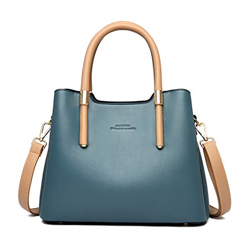 NICOLE & DORIS Reißverschluss Handtasche Damen Schultertasche Shopper PU Leder Umhängetasche Elegant Henkeltasche Designer Taschen Blau NICOLE & DORIS Reißverschluss Handtasche Damen Schultertasche Shopper PU Leder Umhängetasche Elegant Henkeltasche Designer Taschen Blau von NICOLE & DORIS