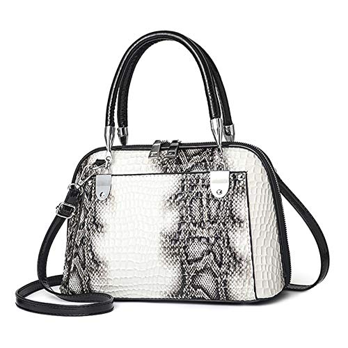 NICOLE & DORIS Retro Handtasche für Frauen Schultertaschen Klassische Krokodil Umhängetasche PU Leder Henkeltasche Shopper Tasche Weiß NICOLE & DORIS Retro Handtasche für Frauen Schultertaschen Klassische Krokodil Umhängetasche PU Leder Henkeltasche Shopper Tasche Weiß von NICOLE & DORIS