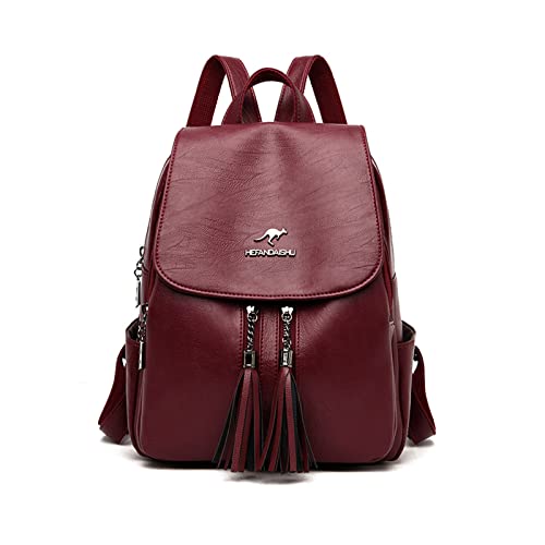 NICOLE & DORIS Rucksack Damen Elegant Rucksack Anti Diebstahl Rucksackhandtaschen PU Leder Rucksäcke Wasserdichter Schulrucksack Daypack für Reisen Freizeit Arbeit Burgundisch NICOLE & DORIS Rucksack Damen Elegant Rucksack Anti Diebstahl Rucksackhandtaschen PU Leder Rucksäcke Wasserdichter Schulrucksack Daypack für Reisen Freizeit Arbeit Burgundisch von NICOLE & DORIS