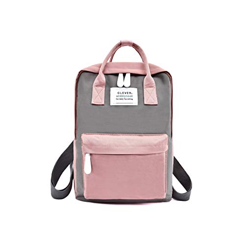 NICOLE & DORIS Rucksack für Damen Handtaschen Lässiger wasserdichte Rucksack Mädchen Schulrucksack für Laptop Grau und Rosa NICOLE & DORIS Rucksack für Damen Handtaschen Lässiger wasserdichte Rucksack Mädchen Schulrucksack für Laptop Grau und Rosa von NICOLE & DORIS