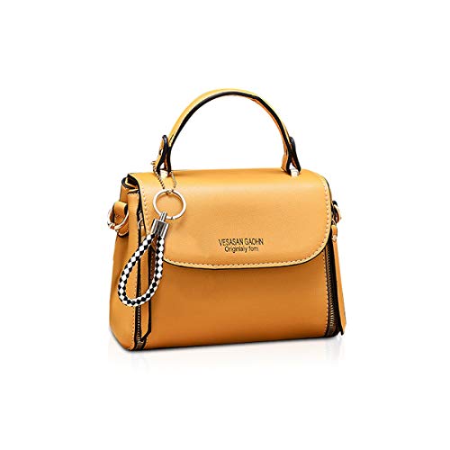 NICOLE & DORIS Tasche Damen Klein Crossbody Tasche PU Leder Tasche Umhängetasche Trendy Handtasche mit abnehmbaren Schulterriemen Gelb NICOLE & DORIS Tasche Damen Klein Crossbody Tasche PU Leder Tasche Umhängetasche Trendy Handtasche mit abnehmbaren Schulterriemen Gelb von NICOLE & DORIS