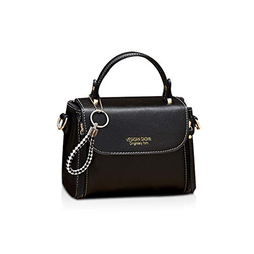 NICOLE & DORIS Tasche Damen Klein Crossbody Tasche PU Leder Tasche Umhängetasche Trendy Handtasche mit abnehmbaren Schulterriemen Schwarz von NICOLE & DORIS