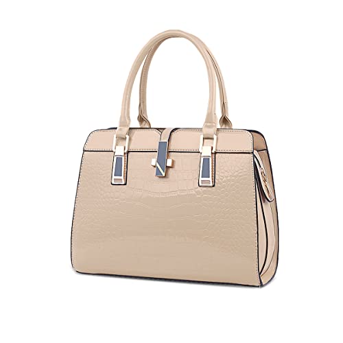 Nicole&Doris Damen Handtaschen Neue Umhängetasche Lackleder Shell Schultertasche Henkeltaschen Tasche für Frauen Khaki von NICOLE & DORIS