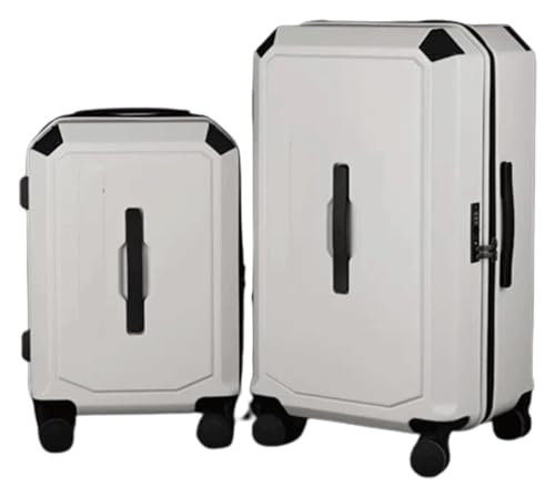 NICRX Koffer Koffer, Koffer mit großem Fassungsvermögen, mit Rollen, mehrstufiger Einstellhebel, Gepäcksets, Koffer mit Zahlenschloss Reisekoffer(Blanc,24in) von NICRX