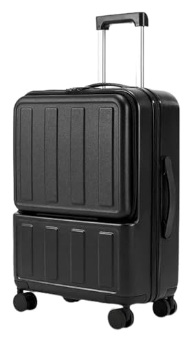 NICRX Koffer Koffer mit Rädern, USB-Ladeanschluss, Gepäck, erweiterbar, TSA-Zahlenschloss, Handgepäck, Aluminiumrahmen Reisekoffer(Noir,24inch) von NICRX