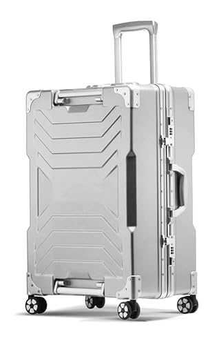 NICRX Koffer Koffer mit Rollen, leichtes Gepäck, Kratzfest, Handgepäck mit großer Kapazität for Reisekoffer Reisekoffer(Silver,20 inches) von NICRX