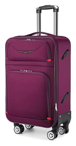 NICRX Koffer Koffer mit Rollen, verschleißfestes Oxford-Gewebe, Handgepäck, einziehbare Zugstange, Koffer for Geschäftsreisen Reisekoffer(Purple,22inch) von NICRX