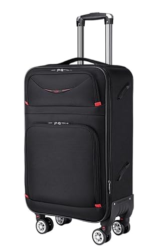 NICRX Koffer Koffer mit Rollen, verschleißfestes Oxford-Gewebe, Handgepäck, einziehbare Zugstange, Koffer for Geschäftsreisen Reisekoffer(Schwarz,22inch) von NICRX
