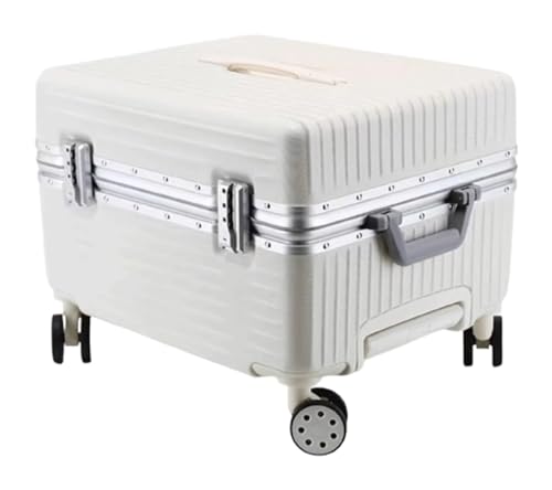NICRX Koffer Koffer mit großem Fassungsvermögen, Handgepäck, 3-Gang-Verstellbarer Trolley-Koffer, Trinity-Gepäck mit Zahlenschloss, Anti-Druck Reisekoffer(Blanc,35 * 32 * 43CM) von NICRX