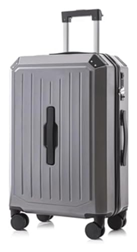 NICRX Koffer Wiederaufladbare Koffer, großes Fassungsvermögen, Handgepäck mit Getränkehalter, Koffer mit Rollen, Anti-Fall-Gepäck Reisekoffer(Gris,20 in) von NICRX