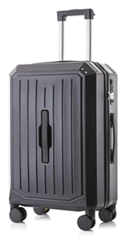 NICRX Koffer Wiederaufladbare Koffer, großes Fassungsvermögen, Handgepäck mit Getränkehalter, Koffer mit Rollen, Anti-Fall-Gepäck Reisekoffer(Noir,20 in) von NICRX