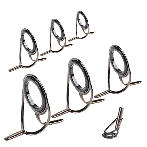 NIERBO 7stk Rutenring Angelrute Reparatur Kit Angelrutenführung Spinning Casting Angelrute Führungen Augenring Spinnruten Tip Tops 1 Spitzenring 6# und 6 Fußringe 6#,8#,10#,12#, 16#, 20# NIERBO 7stk Rutenring Angelrute Reparatur Kit Angelrutenführung Spinning Casting Angelrute Führungen Augenring Spinnruten Tip Tops 1 Spitzenring 6# und 6 Fußringe 6#,8#,10#,12#, 16#, 20# von NIERBO