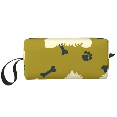 Hundesilhouette West Highland Animal West, Make-up-Tasche, Kosmetiktasche, tragbare Reise-Kulturtasche, Make-up-Tasche, Organizer von NIHAPUDW