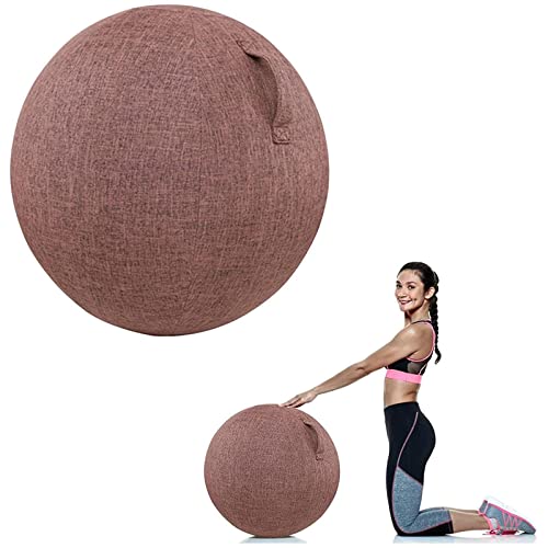 NIKSHI 55/65/75 cm Yoga Ball HüLle,Gymnastikball-Abdeckung Für Geburtsball Balanceball-Abdeckung Staubdicht Faltbar Sitzbälle Stoff Bezug Für Balance, Stabilität, Fitness, Khaki-55cm von NIKSHI