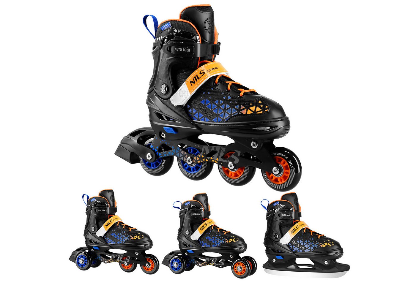 NILS EXTREME Inlineskates 2-IN-1 Inliner Schlittschuhe Rollschuhe wechselbare Kufen, Verstellbare Größe & verstellbare Rollen NILS EXTREME Inlineskates 2-IN-1 Inliner Schlittschuhe Rollschuhe wechselbare Kufen, Verstellbare Größe & verstellbare Rollen von NILS EXTREME