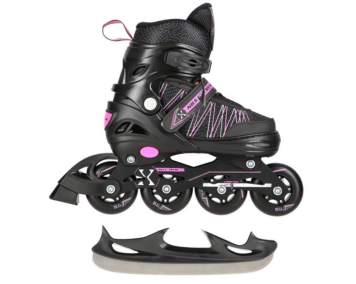 NILS EXTREME Inlineskates 2-IN-1 Inliner Schlittschuhe Rollschuhe wechselbare Kufen, Verstellbare Größe NILS EXTREME Inlineskates 2-IN-1 Inliner Schlittschuhe Rollschuhe wechselbare Kufen, Verstellbare Größe von NILS EXTREME