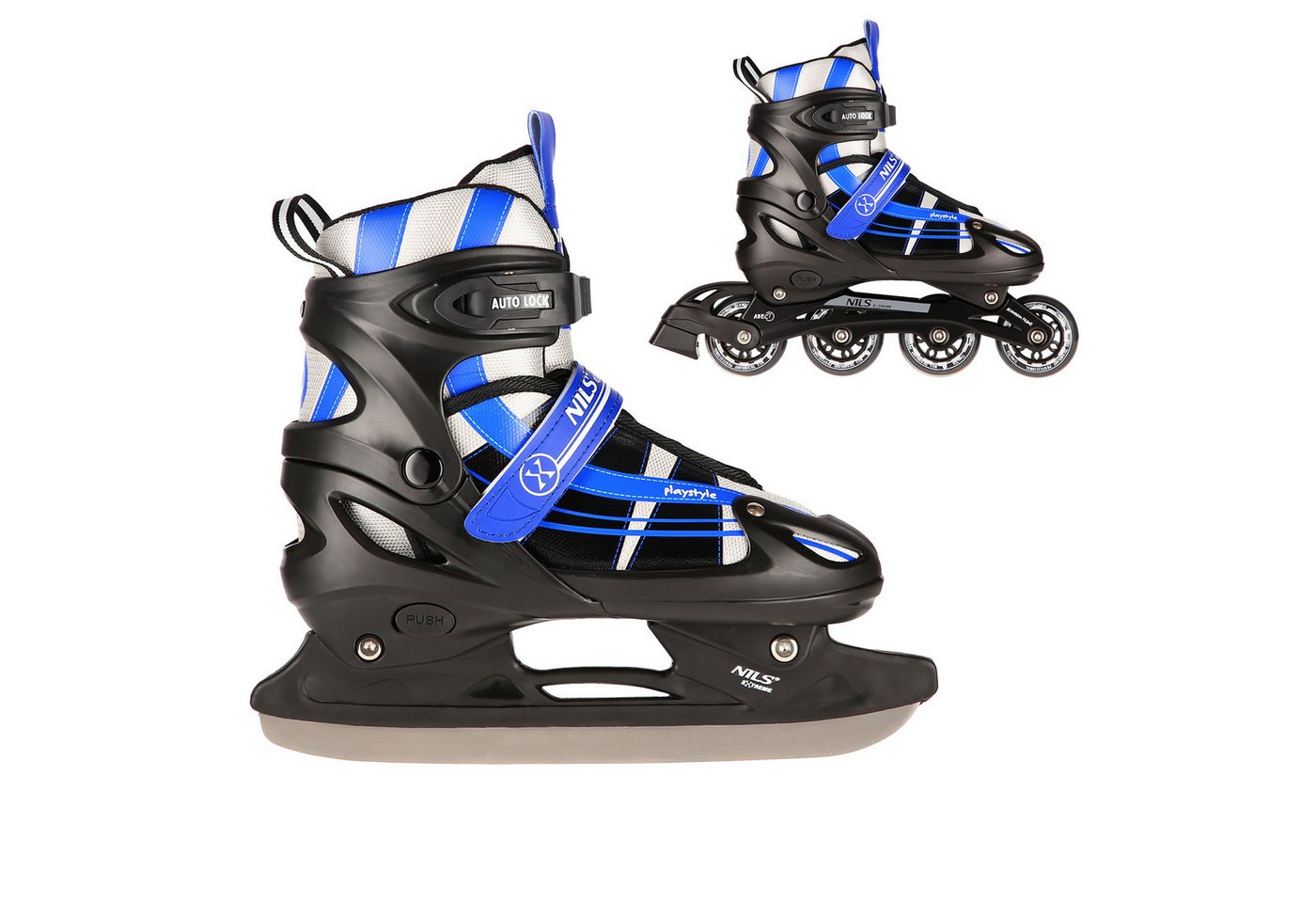 NILS EXTREME Inlineskates 2-IN-1 Inliner Schlittschuhe Rollschuhe wechselbare Kufen, Verstellbare Größe NILS EXTREME Inlineskates 2-IN-1 Inliner Schlittschuhe Rollschuhe wechselbare Kufen, Verstellbare Größe von NILS EXTREME