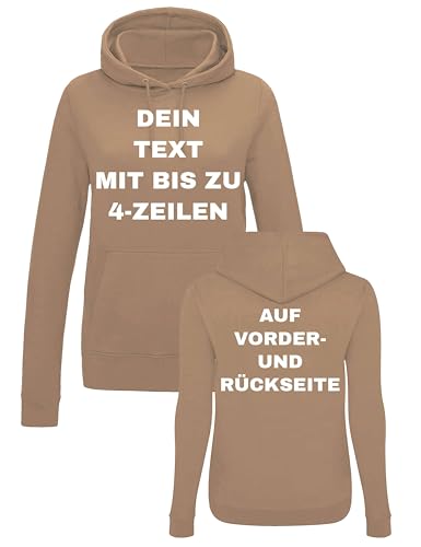 Damen Hoodie Bedrucken Lassen - Mit Wunschtext personalisiert - Kapuzenpullover als Geschenk für Damen selbst gestalten - Nude M Damen Hoodie Bedrucken Lassen - Mit Wunschtext personalisiert - Kapuzenpullover als Geschenk für Damen selbst gestalten - Nude M von NIMAMA