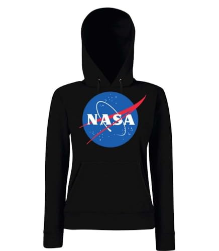 Damen Hoodie Pullover mit NASA Logo - Schwarz L Damen Hoodie Pullover mit NASA Logo - Schwarz L von NIMAMA